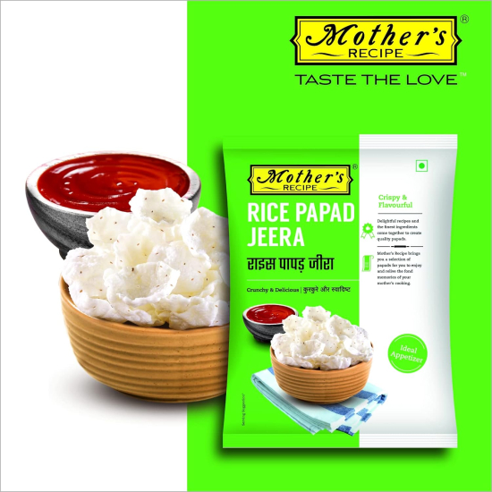 Mothers Recipe Rice Papad Jeera 75g, Pack Of 12