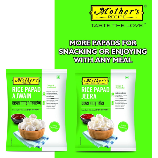 Mothers Recipe Rice Papad Jeera 75g, Pack Of 12