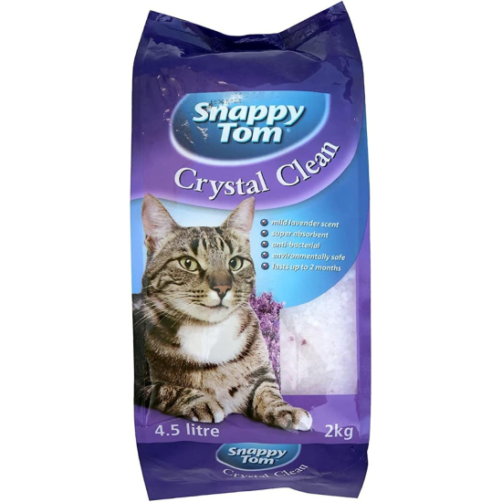 Snappy Tom Crystal Clean Cat Litter Lavender 2kg Pack Of 6