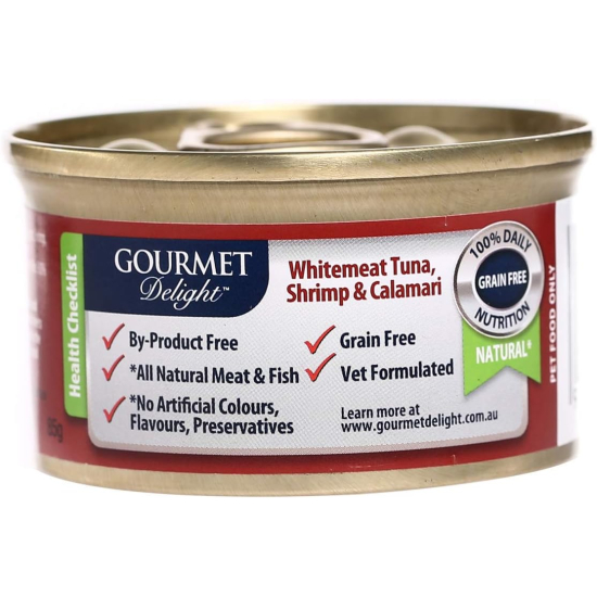 Gourmet Delight White Meat Tuna, Shrimp & Calamari 85g Pack Of 12