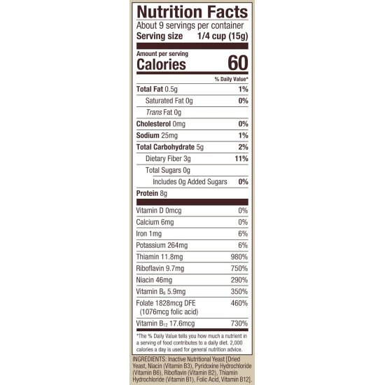 Bob's Red Mill Large Flake Nutritional Yeast T6635 Gluten Free 5 Oz, Pack Of 4