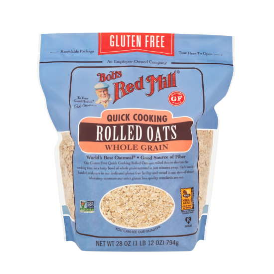 Bob's Red Mill Gluten Free Quick Cooking Rolled Oats 28 Oz, Pack Of 4