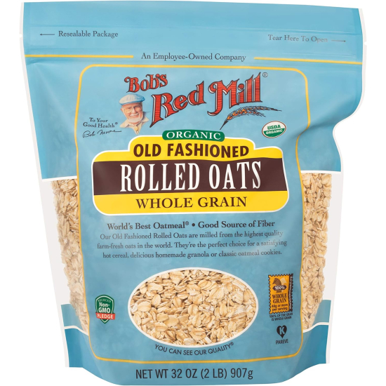 Bob's Red Mill Organic Regular Rolled Oats 32 Oz, Pack Of 4