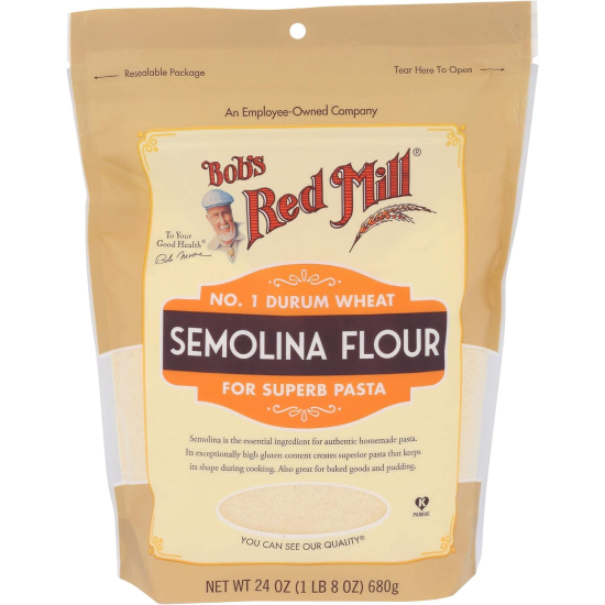 Bob's Red Mill Semolina Pasta Flour 24 Oz, Pack Of 4