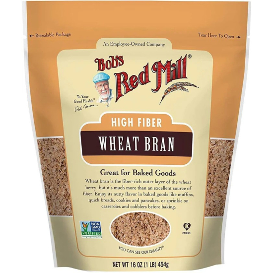 Bob's Red Mill High Fiber Wheat Bran 16 Oz, Pack Of 4