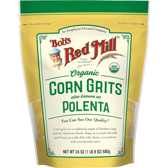 Bob's Red Mill Organic Corn Grits Polenta 24 Oz, Pack Of 4