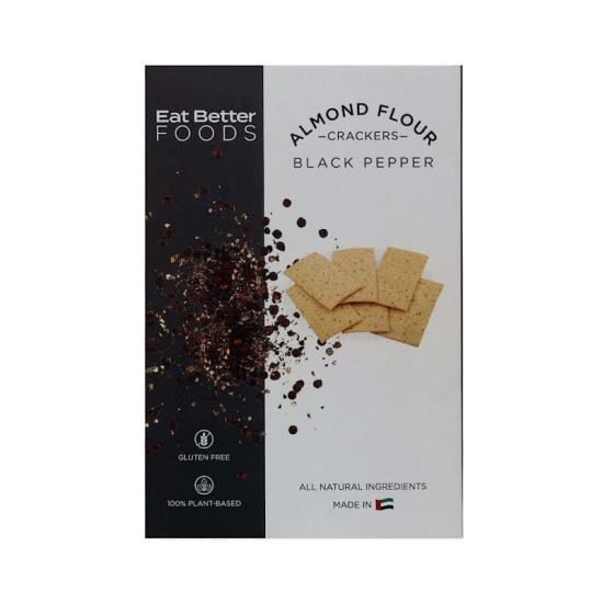 Eat Better Foods Cracked Black Pepper Almond Flour Crackers 120g, Pack Of 6