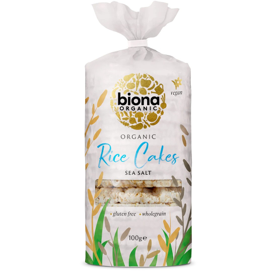 Biona Rice Cakes With Salt Organic Wholegrain 100g, Pack Of 12