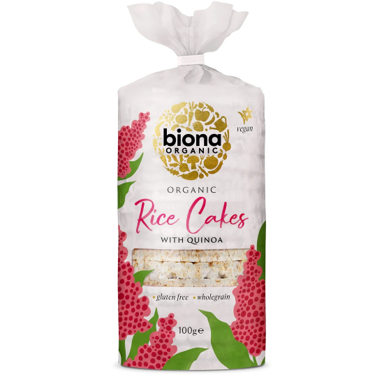 Biona Organic Rice Cake With Quinoa Gluten Free 100g, Pack Of 12