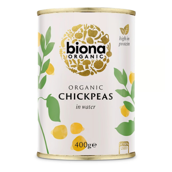 Biona Chick Peas In Water 400g, Pack Of 6