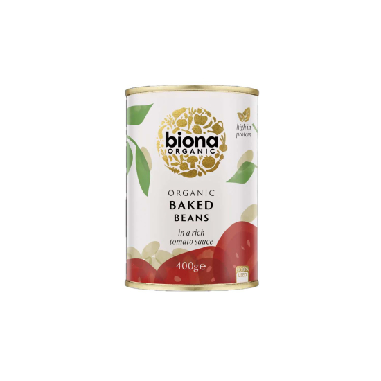 Biona Organic Baked Beans in Rich Tomato Sauce 400g, Pack Of 6