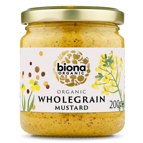 Biona Organic Wholegrain Mustard 200g, Pack Of 6