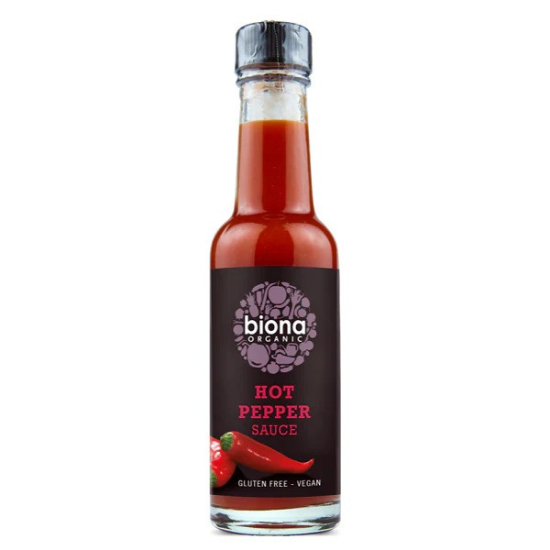 Biona Organic Hot Pepper Sauce Glute Free 140 ml, Pack Of 6