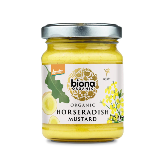 Biona Organic Horseradish Mustard 125g, Pack Of 6