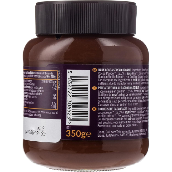 Biona Organic Dark Chocolate Spread 350g, Park Of 6