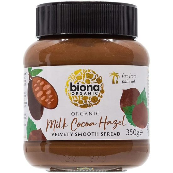 Biona Organic Milk Chocolate Hazelnut Spread 350g, Pack Of 6