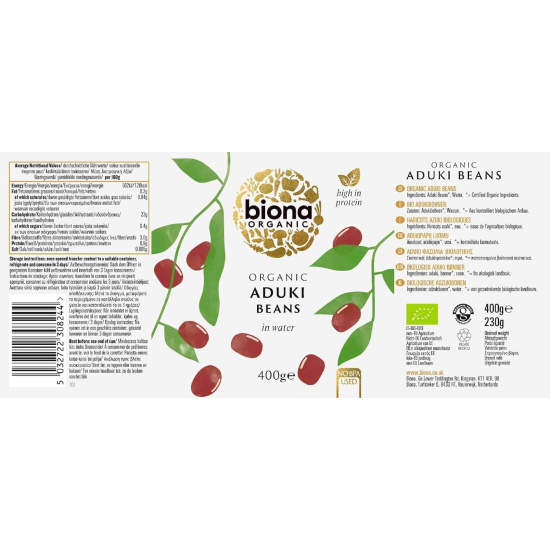 Biona Organic Aduki Beans 400g, Pack Of 6