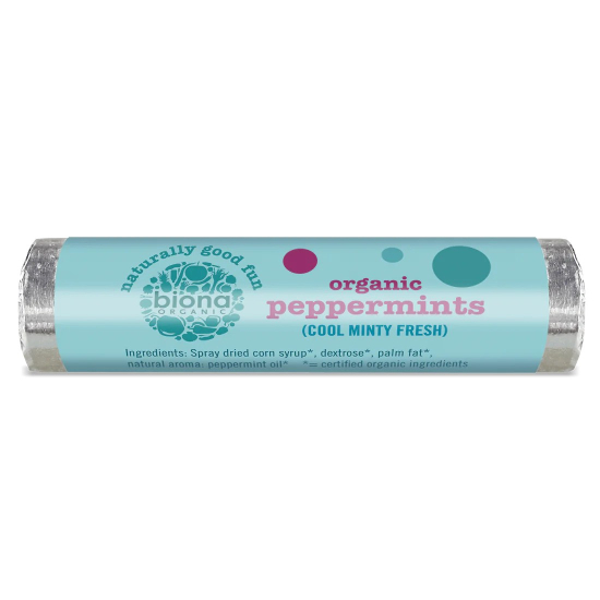 Biona Organic Peppermints (Roll Pack) 21g, Pack Of 32