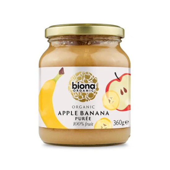 Organic Apple & Banana Puree No added sugar 360g, Pack Of 6