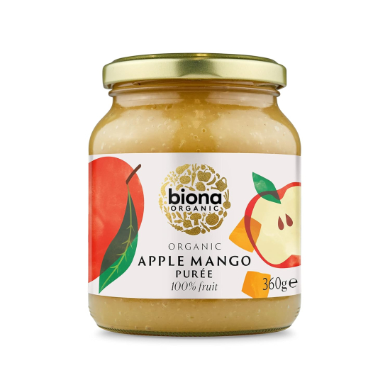 Biona Apple & Mango Puree Organic No added Sugar 360g, Pack Of 6