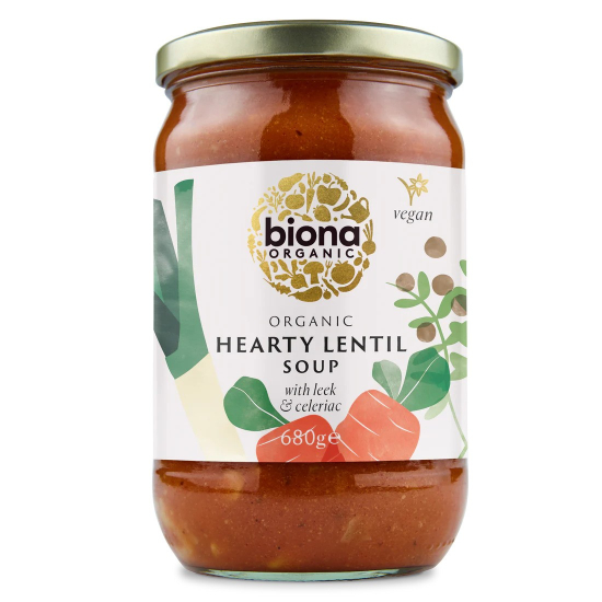 Biona Organic Hearty Lentil Soup 680g, Pack Of 6