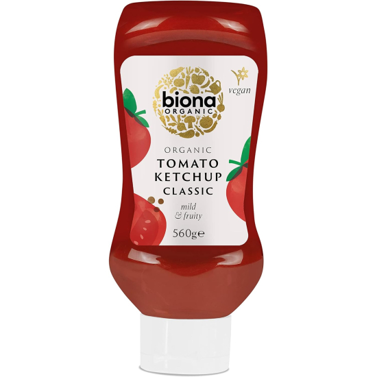 Biona Organic Tomato ketchup Classic Squeezy 520g, Pack Of 12