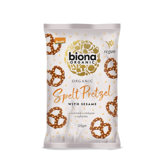 Biona Organic Spelt Sesame Pretzels 125g, Pack Of 12