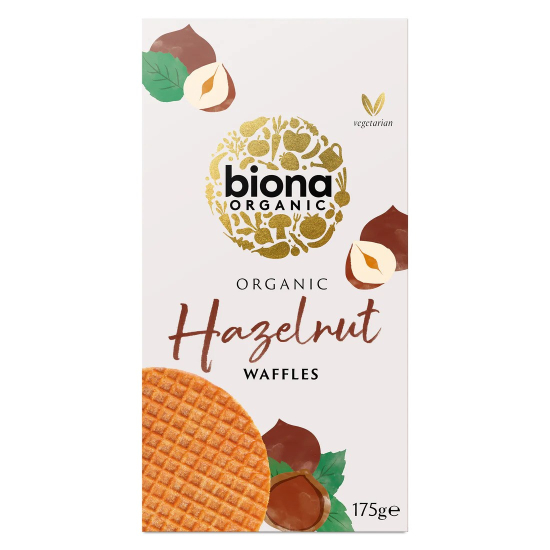 Biona Organic hazelnut Waffles 175g, Pack Of 12