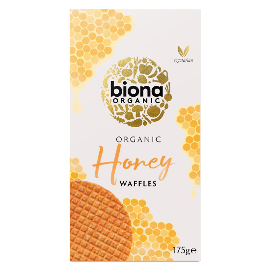 Biona Organic Honey Waffles 175g, Pack Of 12