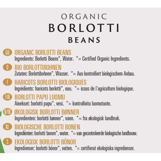 Biona Organic Canned Borlotti Beans 400g, Pack Of 6