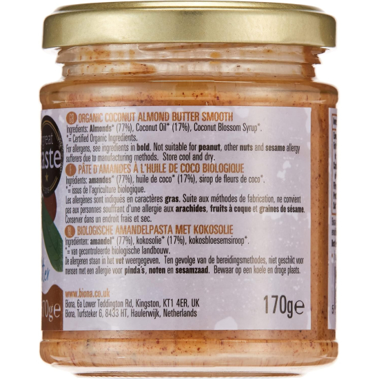 Biona Organic Coconut Almond Butter 170g, Pack Of 6