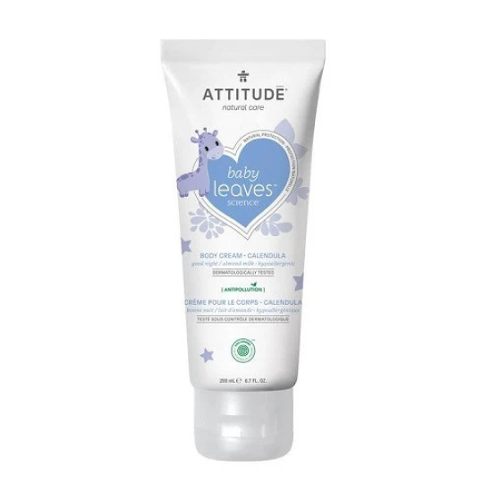 Attitude Baby Leaves Calendula Cream Night Almond Milk 200 ml, Pack Of 6