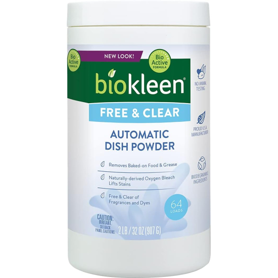 Biokleen Free & Clear Automatic Dish Powder, 32-Ounce Bottles, Pack Of 3