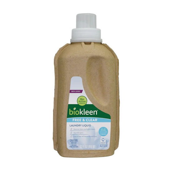 Biokleen Organic Free & Clear Laundry Liquid 32 Oz, Pack Of 3