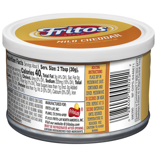 Fritos Mild Cheddar Natural Flavored Cheese Dip 9 Oz (225g)