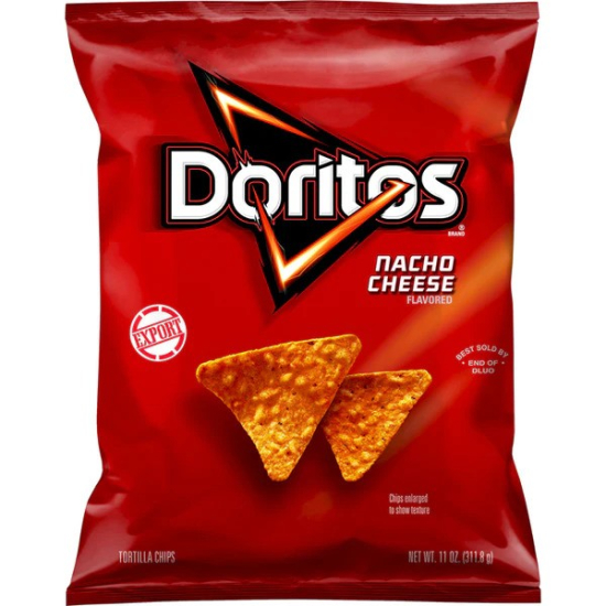 Doritos Nacho Cheese Flavored Tortilla Chips, 11 OZ (312g), Pack Of 6