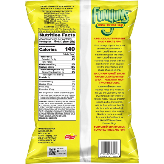 Funyuns Onion Flavored Rings 5.75 Oz (163g)