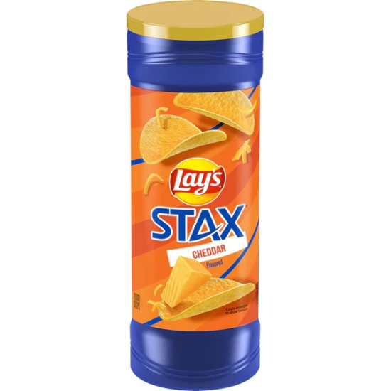 Lay's Stax Cheddar Flavored Potato Chips 5.5 OZ (156g)