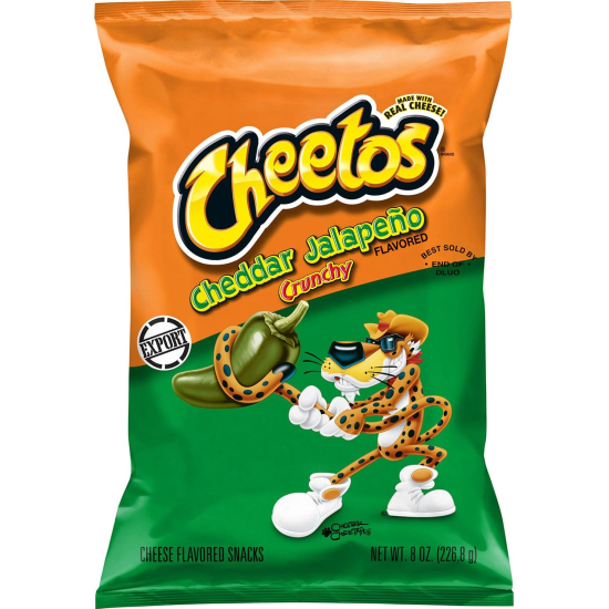 Cheetos Crunchy Cheddar Jalapeno Flavored Snacks, 8 Oz