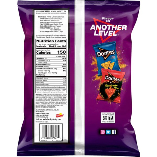 Doritos Spicy Sweet Chili Tortilla Chips,11 OZ (312g), Pack Of 6