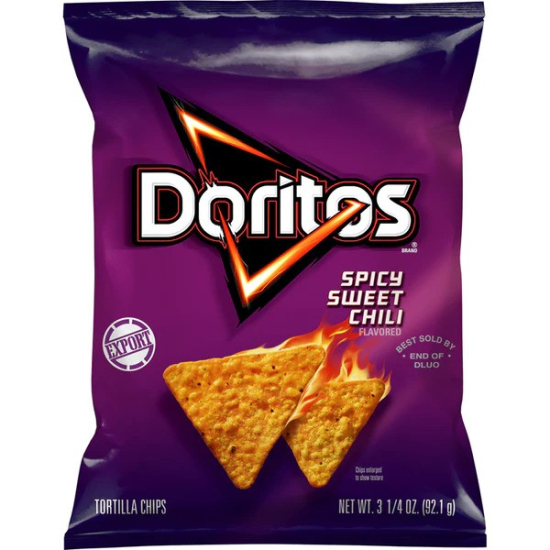 Doritos Spicy Sweet Chili Flavored Tortilla Chips 3.25 OZ (92g), Pack Of 12