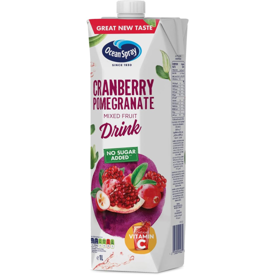 Ocean Spray Cranberry Pomegranate Mixed Fruit Drink No Sugar Added, Contains Vitamin C 1 Litre