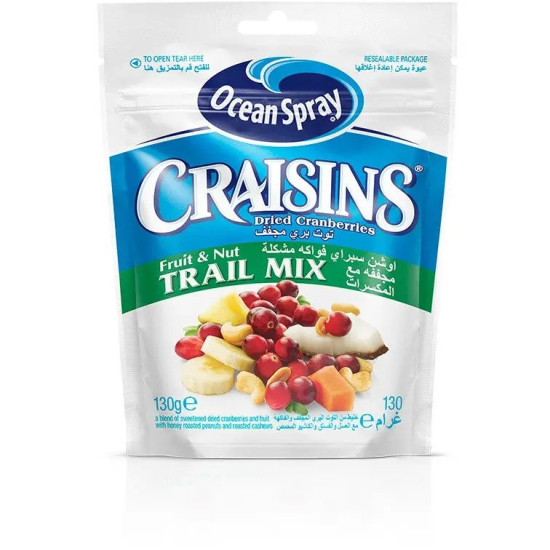 Ocean Spray Craisins Dried Cranberries Fruit & Nut Trail Mix 130g