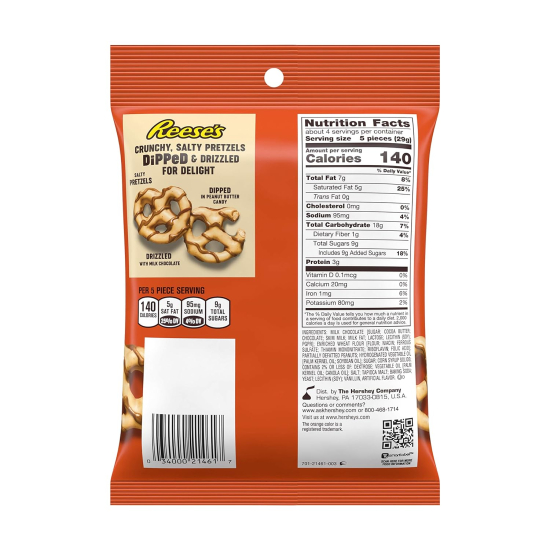 Reese's Dipped Pretzels Peanut Butter Pouch, 120g