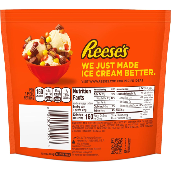 Hershey's Reese's Mini Unwrapped Chocolate Peanut Butter Cups 215g