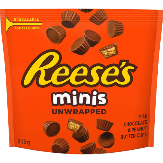 Hershey's Reese's Mini Unwrapped Chocolate Peanut Butter Cups 215g