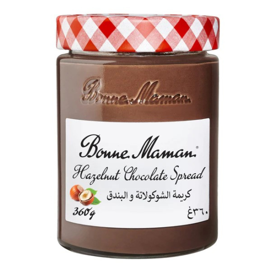 Bonne Maman Hazelnut Chocolate Spread with Cocoa, No Palm Oil, 20% Hazelnut 360g, Pack Of 6