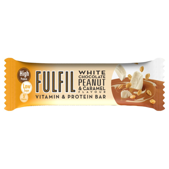 Fulfil White Chocolate Peanut & Caramel Flavour ,Low Sugar, High Protein, With 9 Vitamins,15x55g