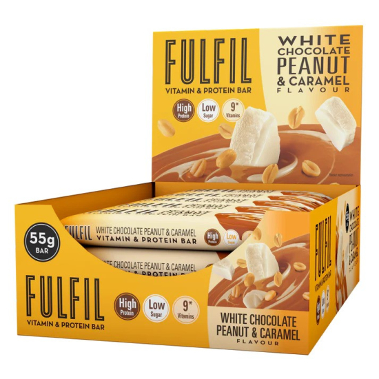 Fulfil White Chocolate Peanut & Caramel Flavour ,Low Sugar, High Protein, With 9 Vitamins,15x55g