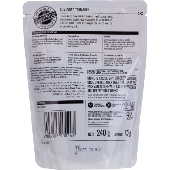 Ina Paarman Sun-Dried Tomato Quarters 240g